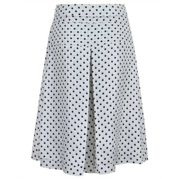 LANVIN Silk Polka Dot Skirt / Culottes Ecru / Blue - Size 42 FR/10 US - Picture 4 of 11